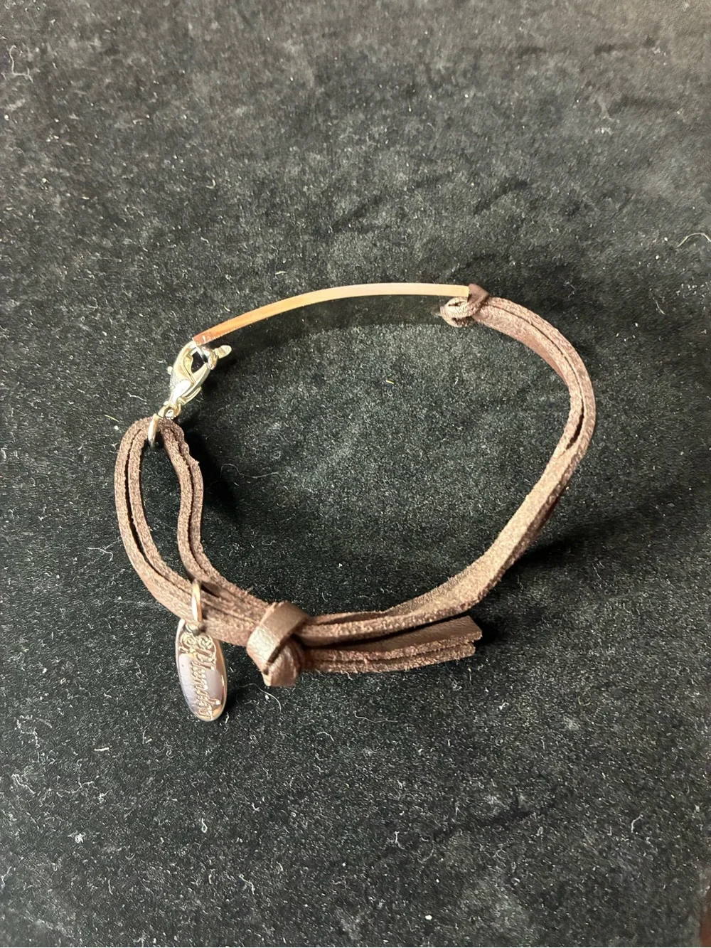 Plunder Brown Leather Bracelet w/ Silver Plate
